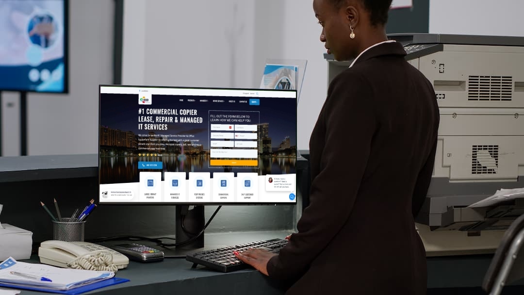 How business owners can find commercial printers near them at the best price! 9 african american receptionist using greenscreen on 2022 10 12 00 38 00 utc