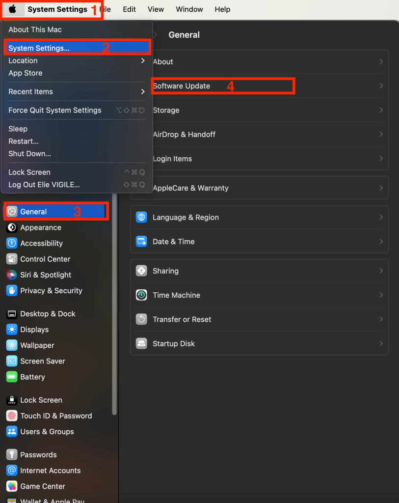 Updating MacOS step by step image