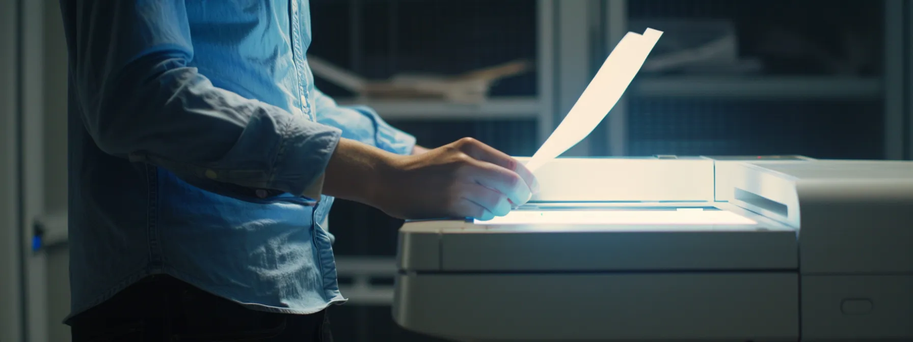 a person carefully comparing different pricing models and payment options on a sleek, modern copier maintenance contract.