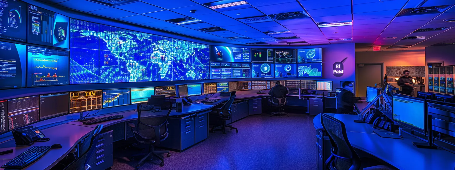 Real-Time Threat Detection Solutions: A Complete Guide to Enhancing Your Security Posture 14 a futuristic network operations center with glowing screens displaying real-time threat alerts and data analytics, while a team of cybersecurity experts collaborate on strategies to defend against emerging cyber threats.