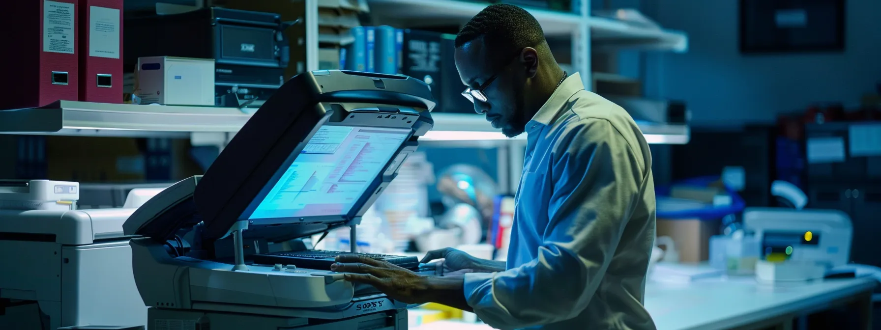 a technician providing timely and efficient remote support to a business owner experiencing a critical issue with their toshiba copier.