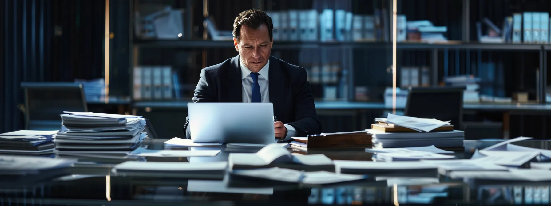 Choosing the Right Photocopier Service Contract: A Comprehensive Guide 13 a businessman confidently discussing service terms with a service provider, surrounded by stacks of competitive offers and trial service agreements on a sleek conference table.