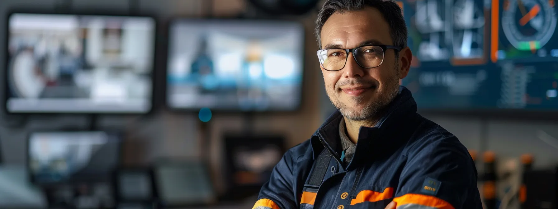 Selecting the Right Sharp Copier Repair Technician in New Jersey 12 a technician proudly displaying industry awards and customer testimonials on a wall.