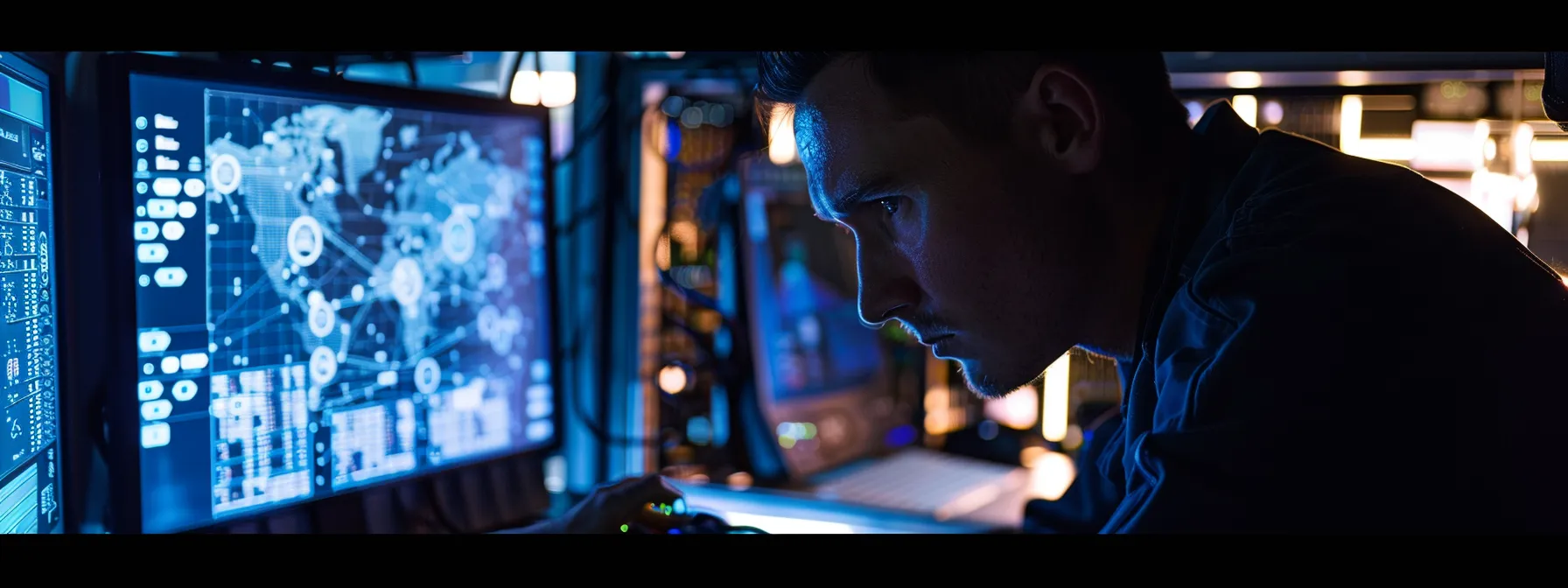 Effective Guide to Solving Copier Connectivity Issues 12 a technician analyzing network diagnostic tools while reviewing event logs on a computer screen to troubleshoot copier connectivity issues.