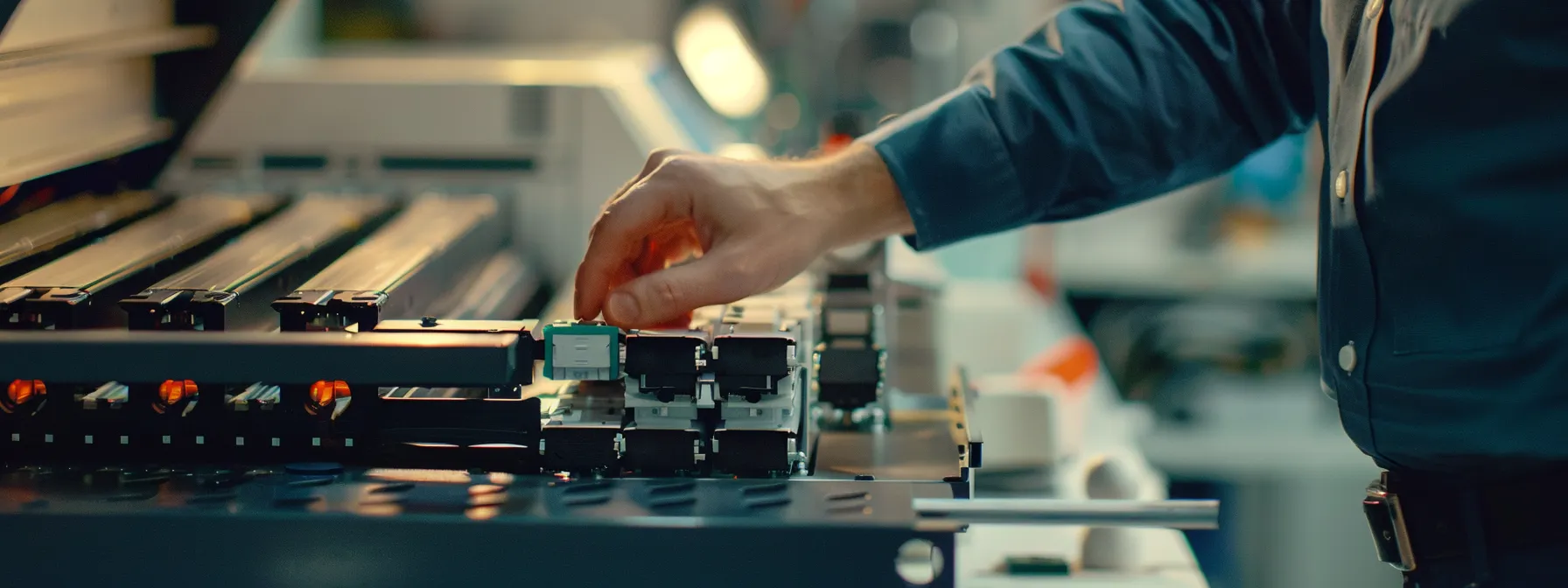 a technician examining a brother copier with error code e51, focusing on the laser diode.