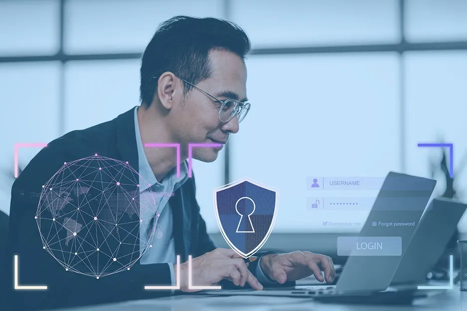 a man using a laptop