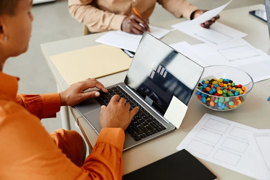 a person using a laptop