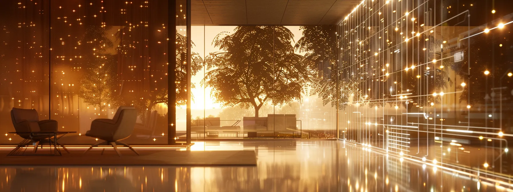 a dynamic, futuristic office setting showcases advanced technology tools, with a glowing digital risk matrix and sleek contract management interfaces, all bathed in soft, ambient lighting, symbolizing innovation in risk management strategies.