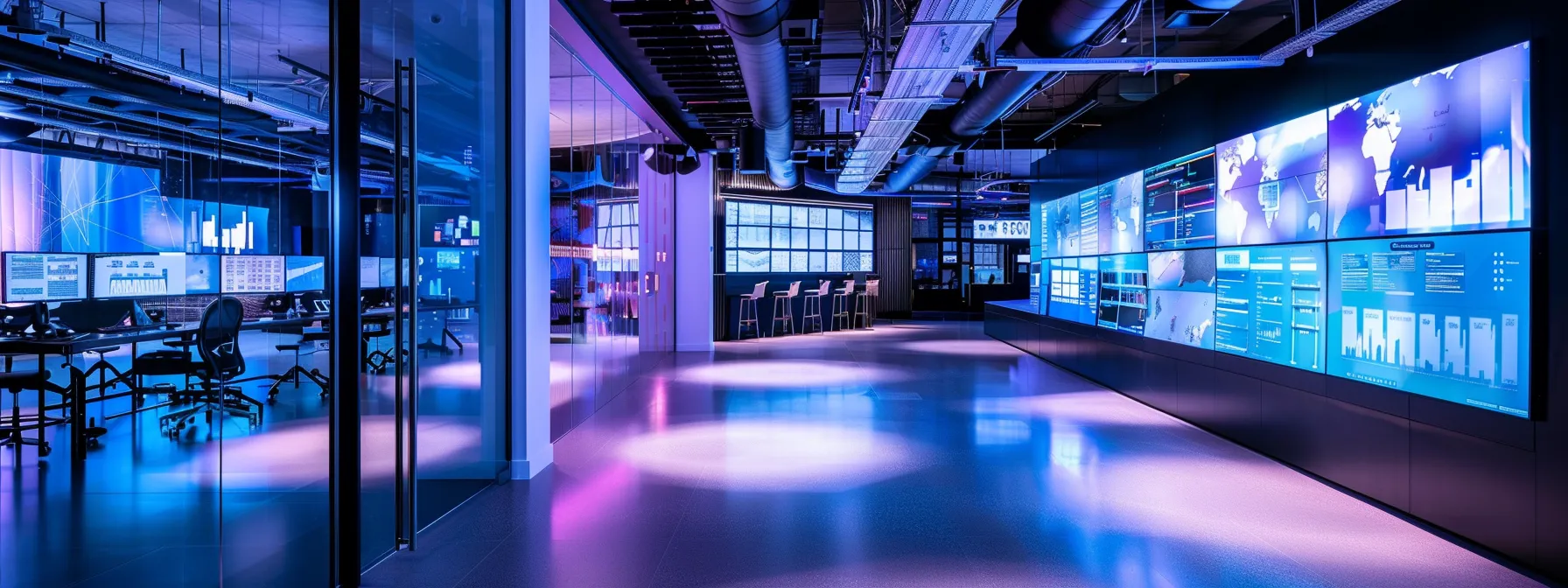 a sleek, futuristic workspace with glowing screens and data flow visualizations, showcasing the seamless integration of ai and machine learning in streamlined data preparation processes under dynamic, ambient lighting.