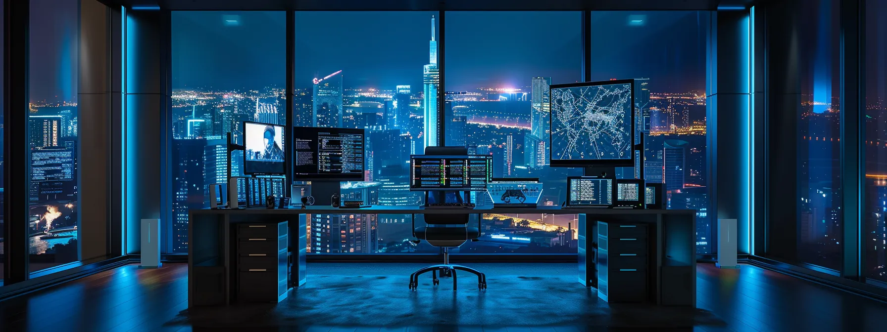 Understanding Unified Endpoint Management (UEM): A Comprehensive Overview 12 a sleek, modern workspace with various remote devices displaying diverse operating systems, bathed in soft, ambient lighting to emphasize the seamless integration and security of unified endpoint management in a distributed environment.