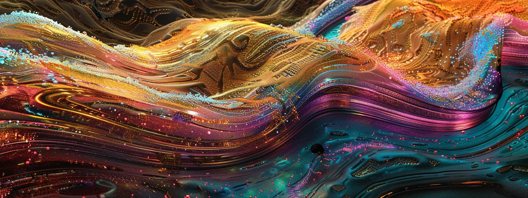 a vibrant digital landscape showcases the seamless fusion of artificial intelligence and creative content, with flowing streams of data and abstract visual elements symbolizing generative ai's transformative impact on digital marketing and audience engagement.