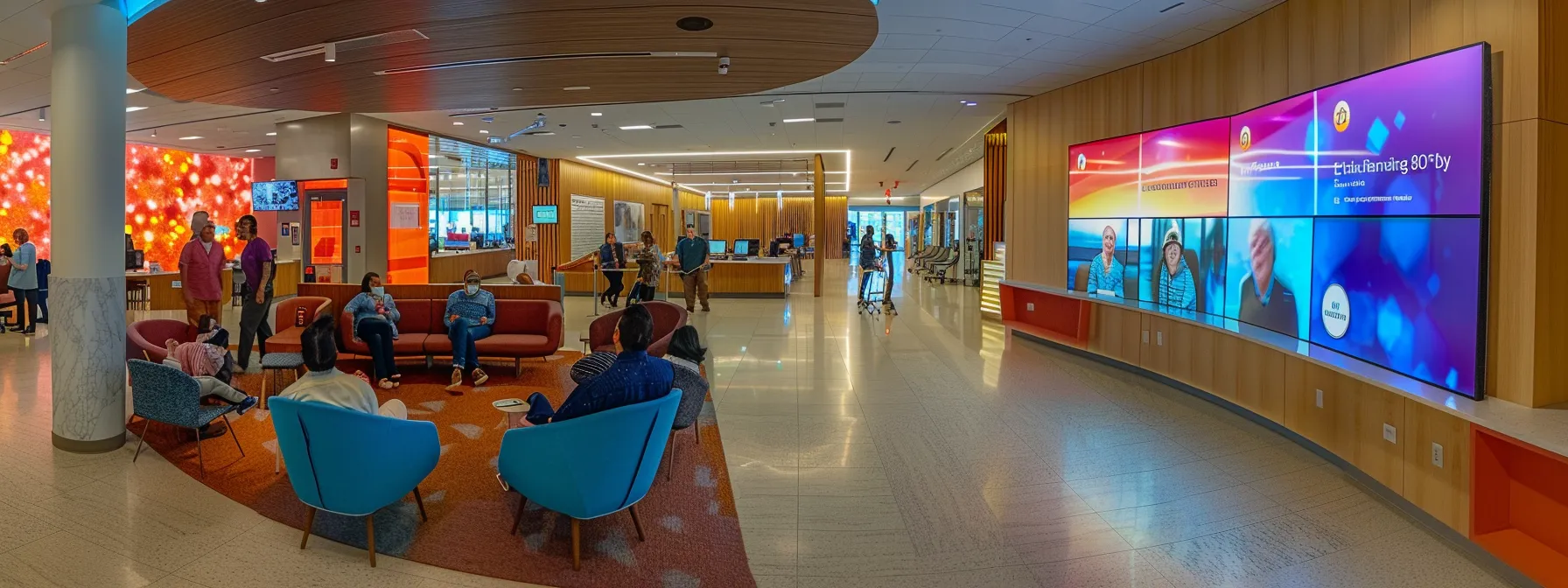 a vibrant healthcare setting showcases a diverse group of professionals utilizing wireless communication devices, illustrating enhanced connectivity and efficiency in patient care and operational tasks.