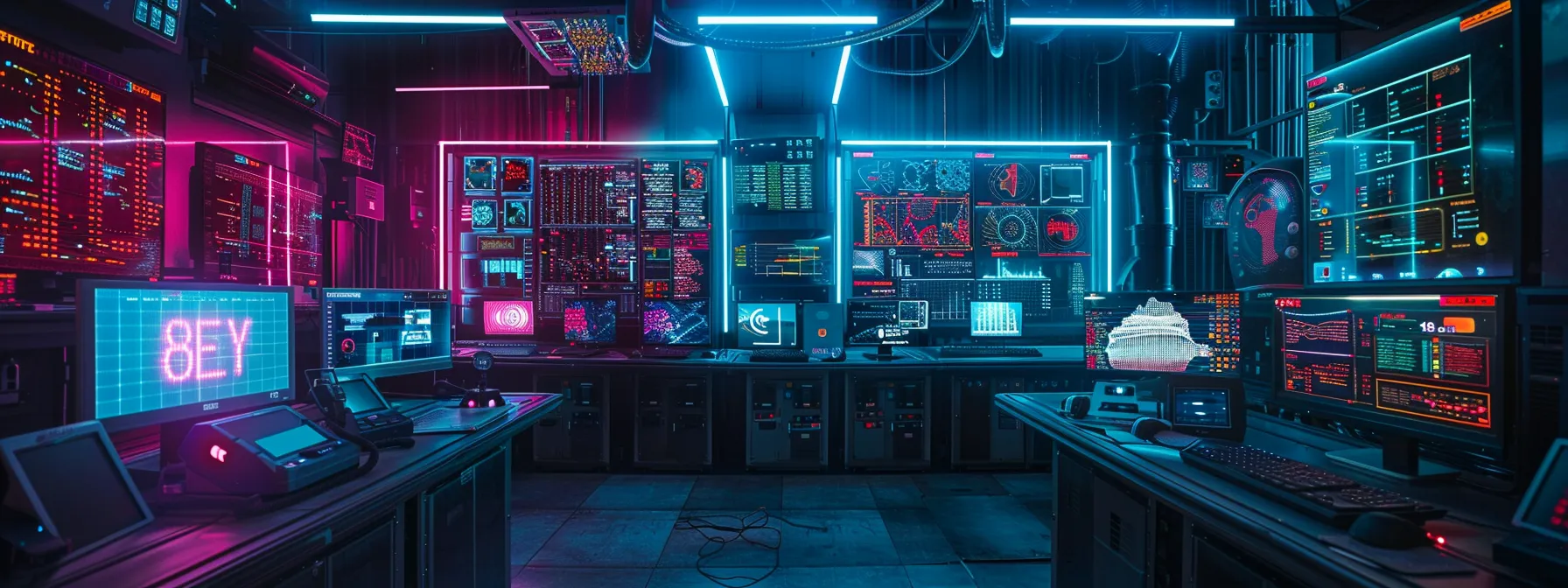 Comprehensive IoT Implementation Guide for Businesses 13 a vibrant, high-tech control room showcasing various iot devices and screens displaying real-time data analytics, illuminated by dynamic led lighting, emphasizing the seamless integration of advanced technologies in smart industry applications.