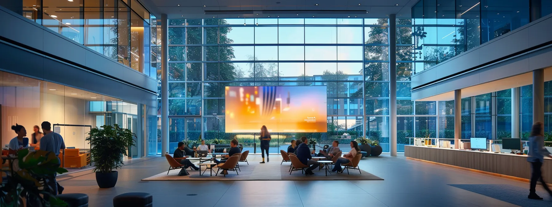 Understanding UCaaS: A Comprehensive Guide to Unified Communications as a Service 10 a vibrant, high-tech workspace showcasing employees engaged in seamless collaboration through video conferencing and instant messaging, illuminated by warm, natural light streaming through large windows, emphasizing the dynamic nature of ucaas technology.