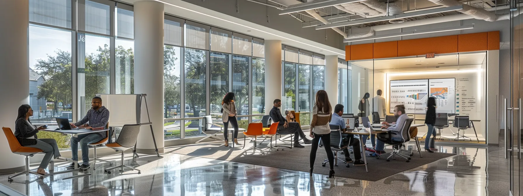 a vibrant office setting filled with diverse, focused professionals engaged in collaborative discussions, surrounded by charts and documents that symbolize the intricate talent acquisition process, illuminated by natural light streaming through large windows.
