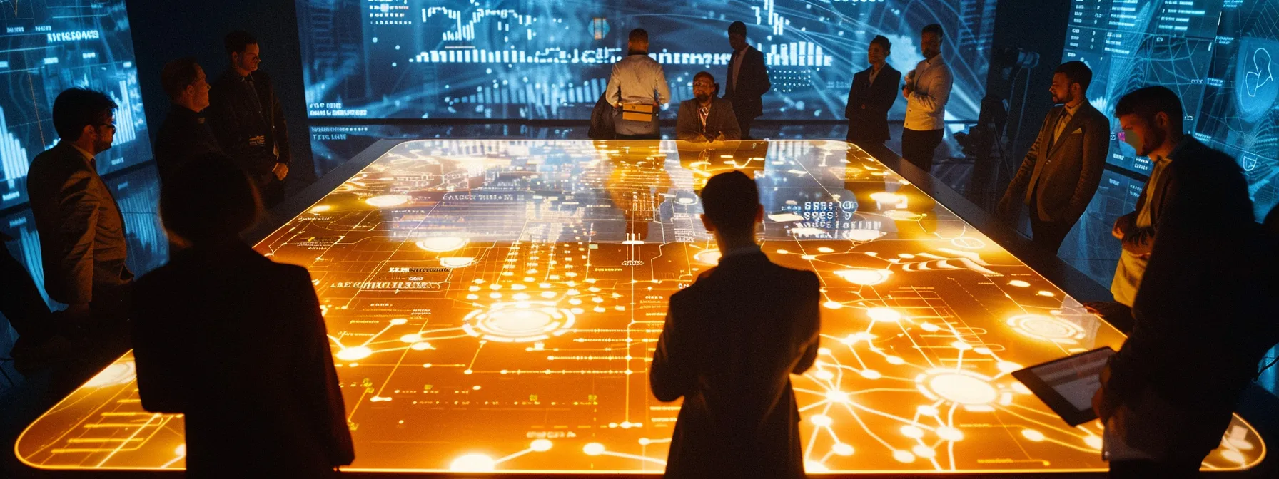 SAP S/4hana Migration: Comprehensive Insights for a Successful Transition 10 a visually striking scene captures a diverse group of professionals gathered around a sleek digital dashboard, intensely reviewing data visualizations that represent the transformation of their business processes during the sap s/4hana migration.