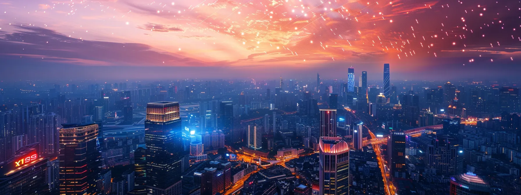 an imposing digital fortress looms against a backdrop of a vibrant city skyline, symbolizing robust data protection measures, illuminated by the warm glow of secure connectivity that underscores the importance of safeguarding sensitive information.