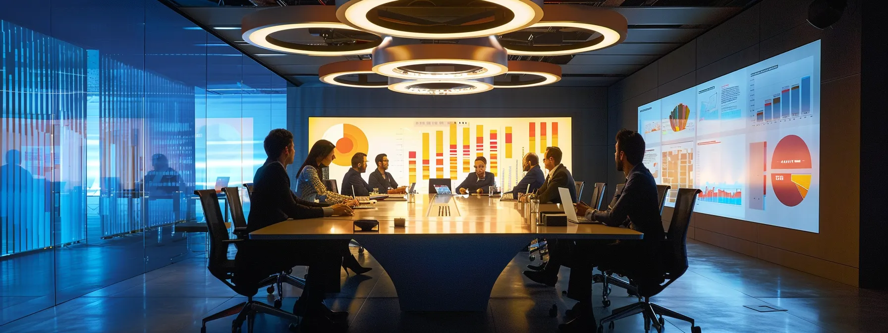 A Guide to What Is a Backpropagation Algorithm in ML 9 a sleek, modern office space is illuminated by sharp overhead lighting, showcasing a dynamic team engaged in a spirited brainstorming session around a high-tech conference table, with digital screens displaying vibrant graphs and charts in the background.