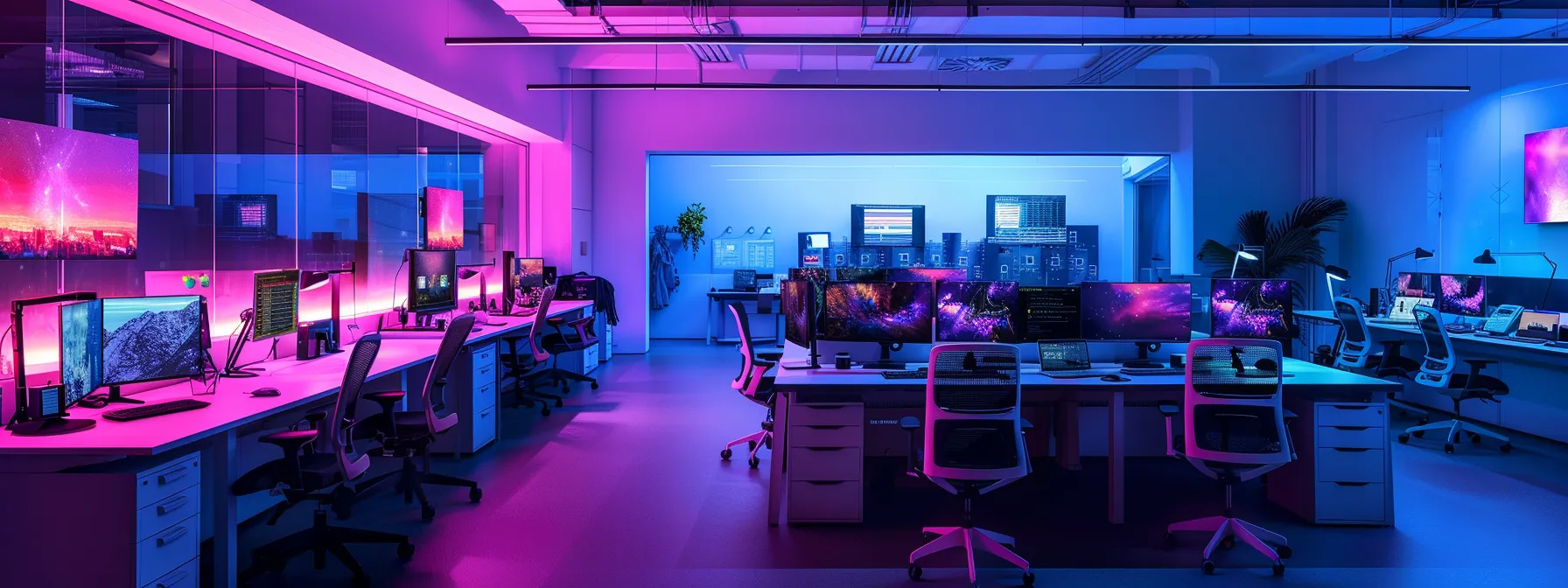 A Guide to What Is a Backpropagation Algorithm in ML 15 a sleek, modern office space is illuminated by bright, ambient lighting, showcasing a high-tech workspace with advanced digital displays and minimalistic furniture, underscoring a theme of innovation and efficiency.
