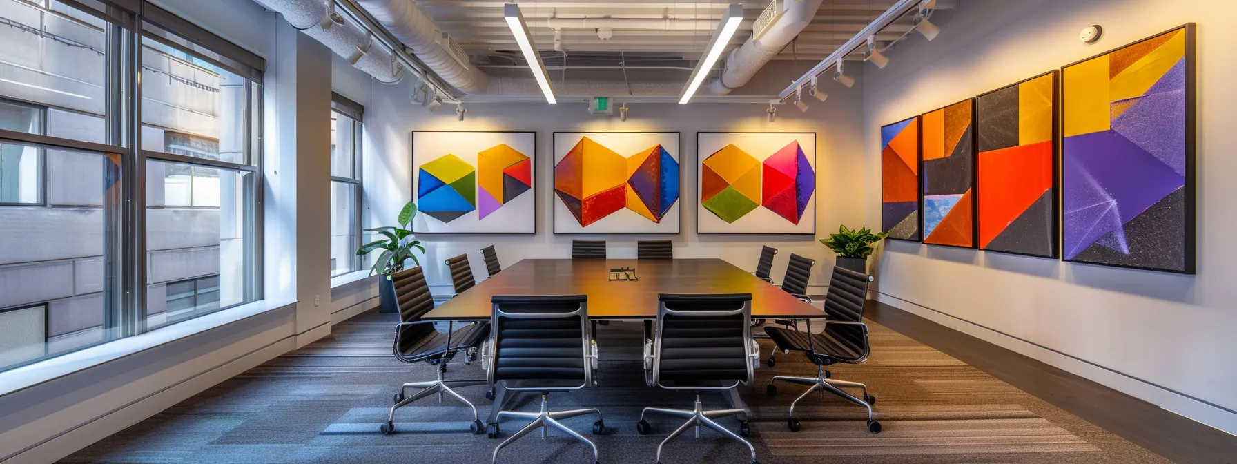 Secure Your Data With BitLocker Explained 11 a sleek, modern office space with vibrant, abstract artwork on the walls and a minimalist conference table illuminated by soft, overhead lighting, conveying a sense of innovation and collaboration.