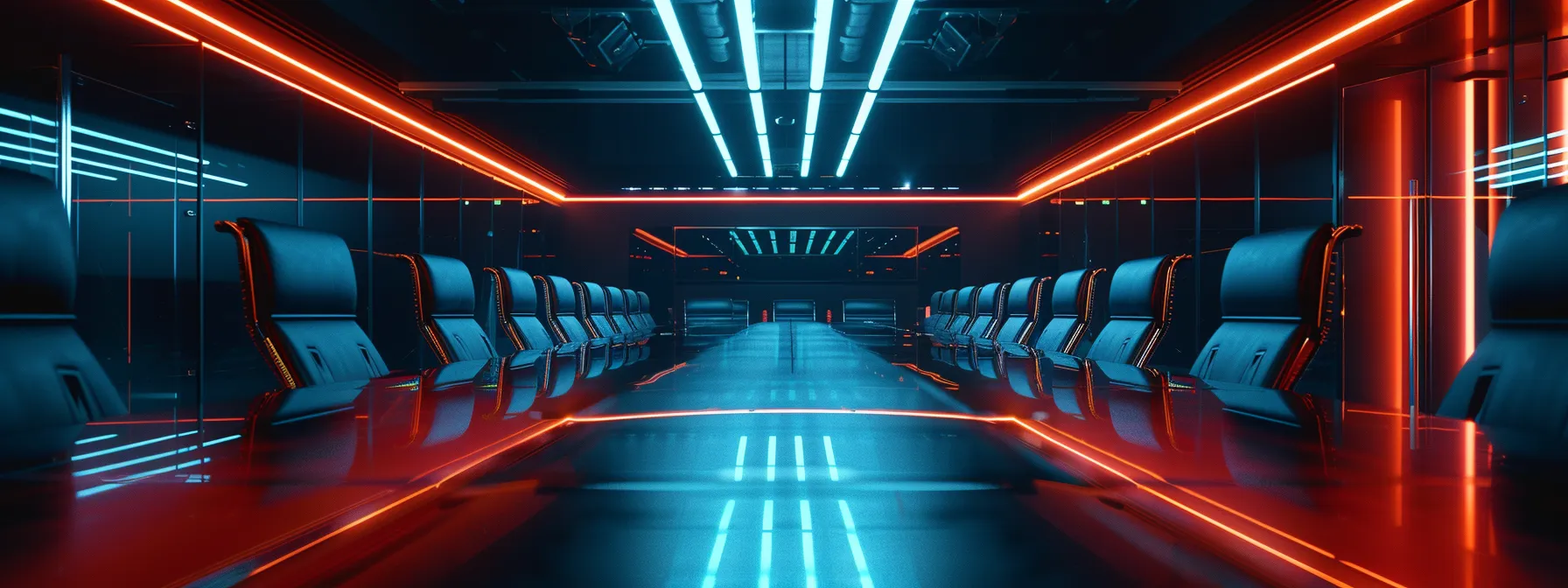 What Is Business Sustainability and Its Importance? 11 a sleek, modern office space featuring a contemporary conference table surrounded by elegantly designed chairs, illuminated by overhead led lights, reflecting a vibrant atmosphere of collaboration and innovation.