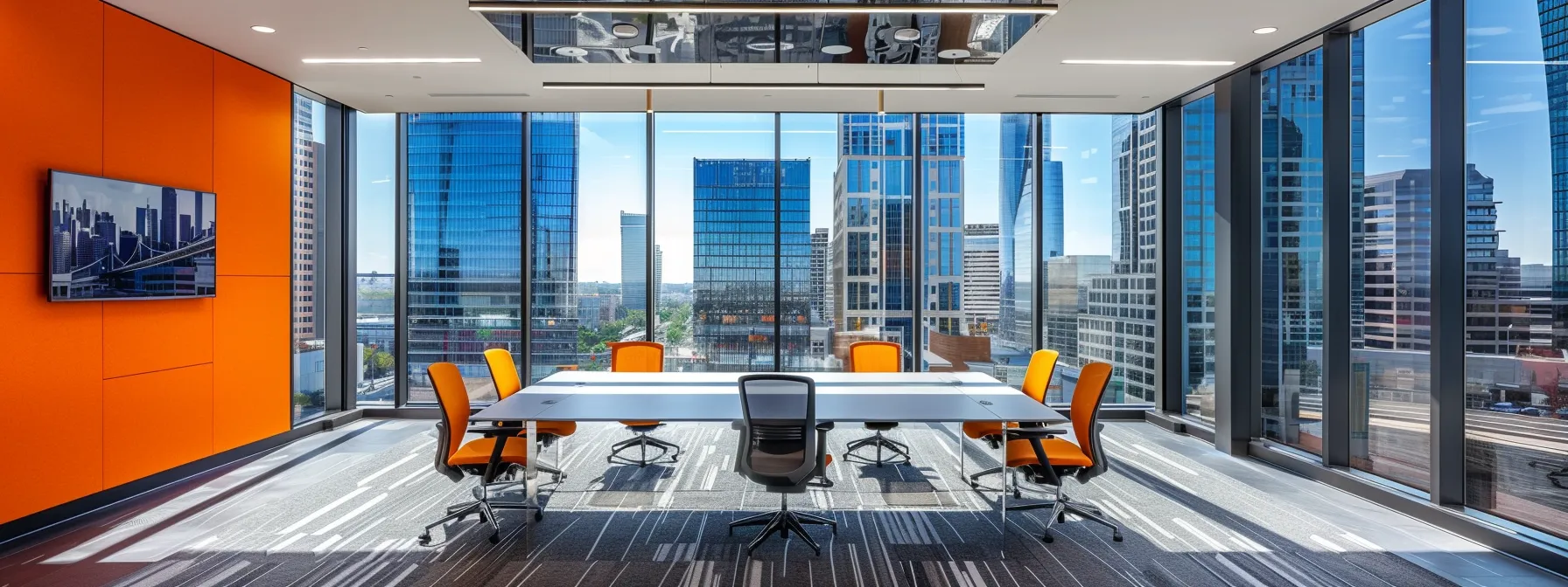 What Is Blackbox AI? Unpacking the Mystery Behind It 12 a sleek modern office space features an expansive glass window showcasing a bustling city skyline, with a vibrant, minimalist desk setup emphasizing productivity and innovation.