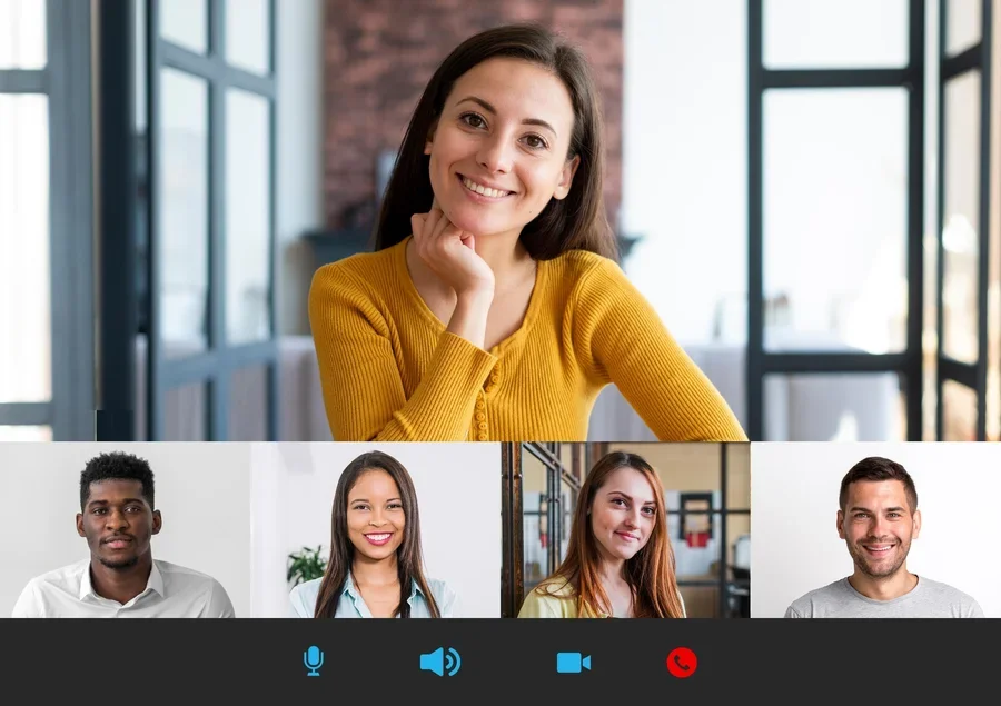 team video call interface