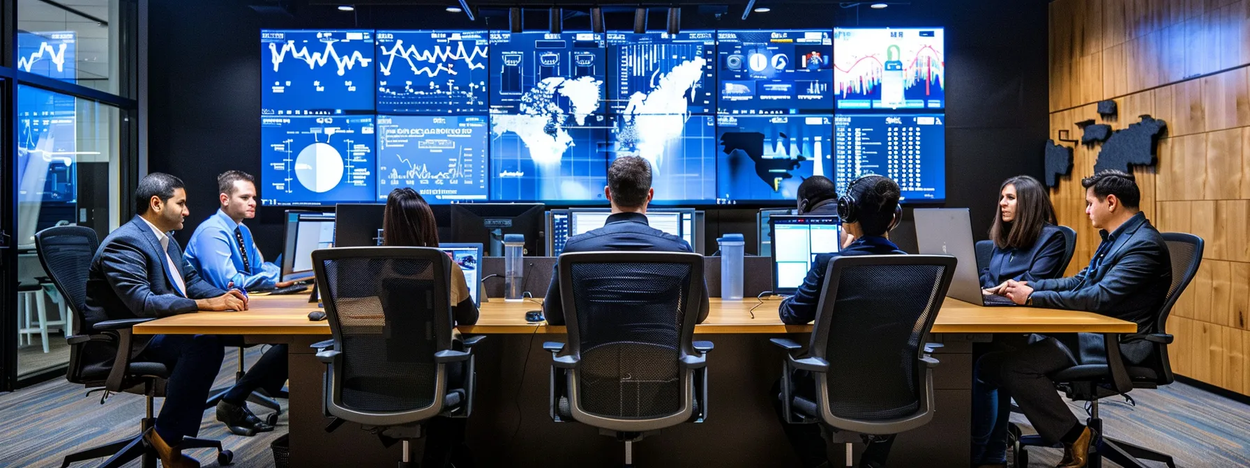 a modern office environment showcases a diverse team collaborating around a sleek conference table, engaging in a vibrant discussion about employee benefit options using digital displays and interactive charts, emphasizing effective communication and education in benefits administration.