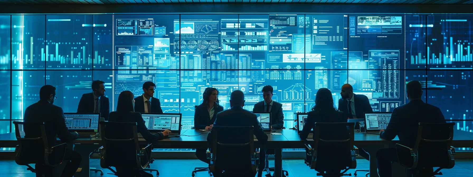 a modern office space features a diverse team of professionals engaged in a strategic meeting around a sleek conference table, with digital displays showcasing regulatory frameworks and telecommunications standards for base station deployment, emphasizing a dynamic environment focused on compliance and effective decision-making.