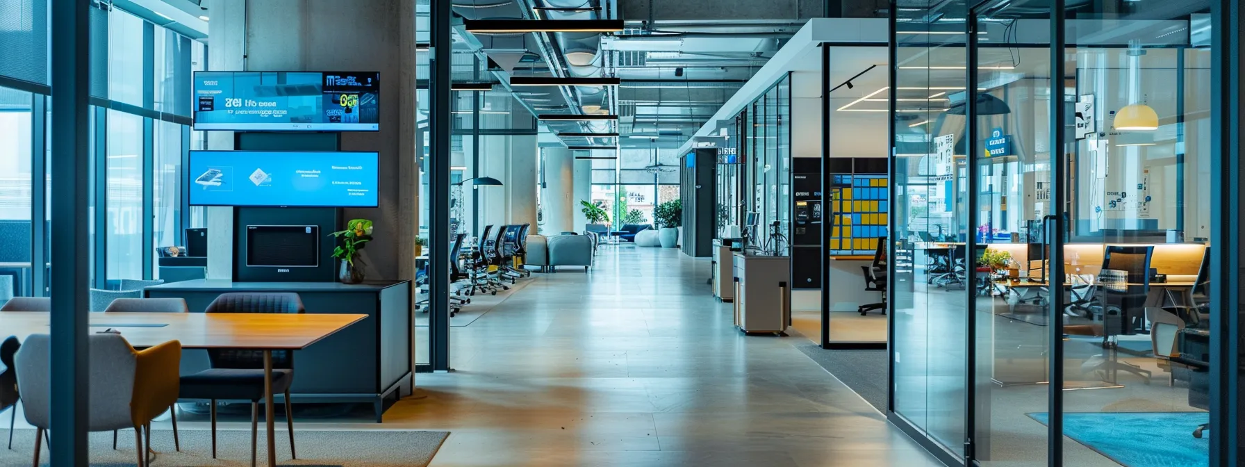 a sleek, modern office environment showcases a high-tech base station prominently situated amidst vibrant screens displaying network graphics, emphasizing its critical role in facilitating seamless wireless communication.