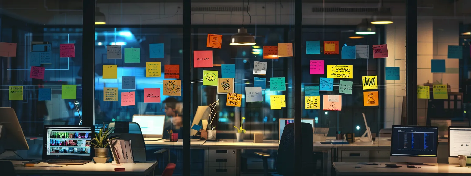 What is the BERT language model? 12 a sleek, modern office workspace is filled with open laptops displaying code and data visualizations related to natural language processing, while colorful sticky notes with acronyms and definitions are scattered around, highlighting key concepts from bert and machine learning techniques in an organized chaos.