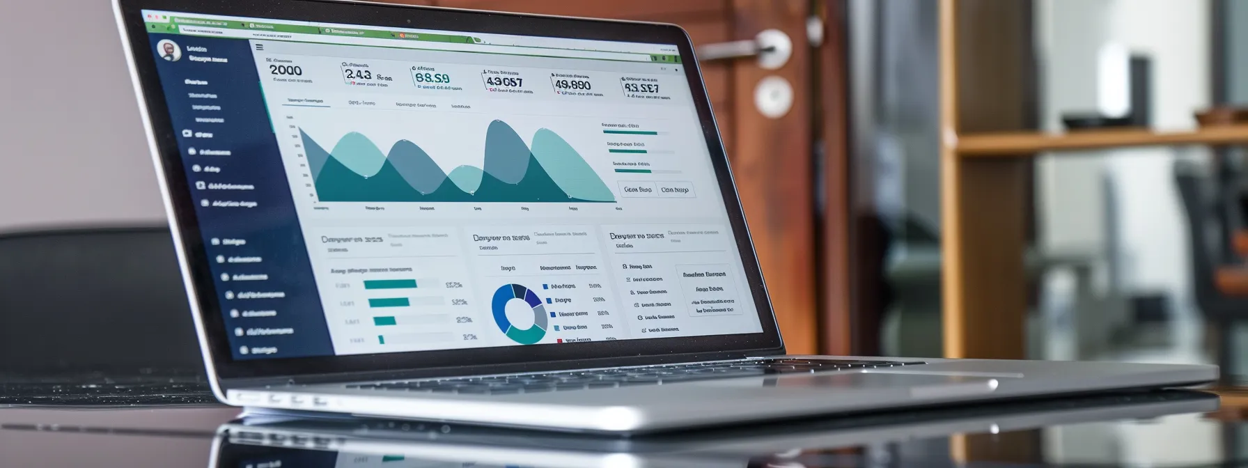 What is the BERT language model? 17 a sleek, modern office workspace featuring a large smart screen displaying complex bert performance analytics and benchmark graphs, with a focused professional analyzing data on a laptop, illuminated by sharp overhead lighting.