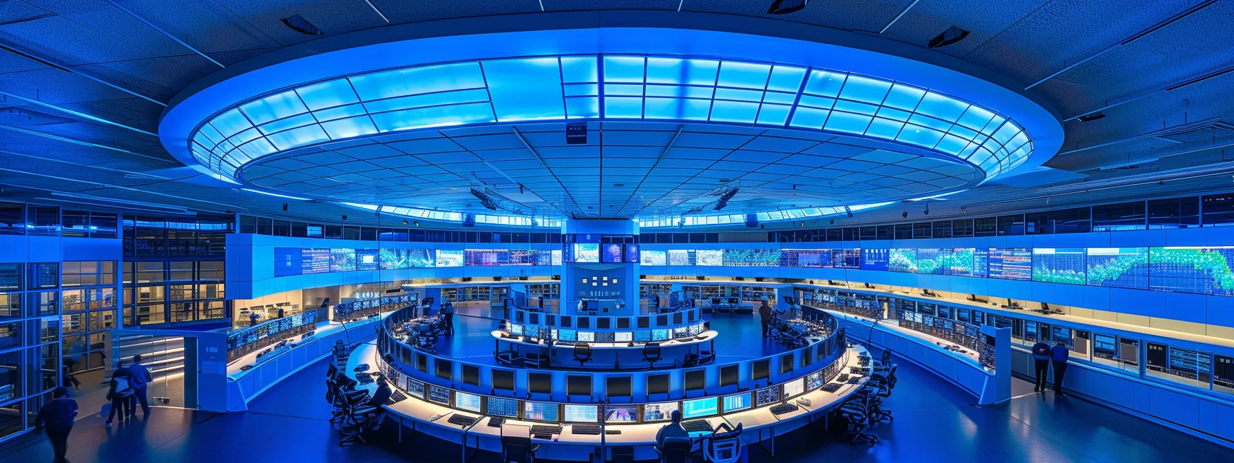 a sleek, modern telecommunications control center bustling with technicians, showcasing rows of high-tech baseband units on illuminated racks, all bathed in cool blue and white ambient lighting, symbolizes the heart of efficient digital data processing in wireless networks.