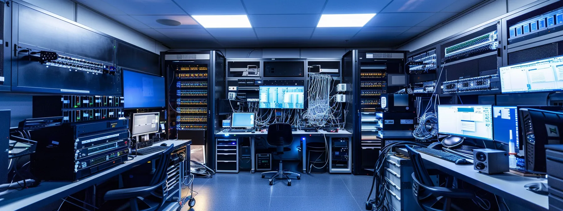 an advanced telecommunications lab features sleek metallic baseband units and intricate rf signal processing equipment, illuminated by cool led lighting, emphasizing the sophisticated interaction of mimo technology and virtualization in modern signal management.
