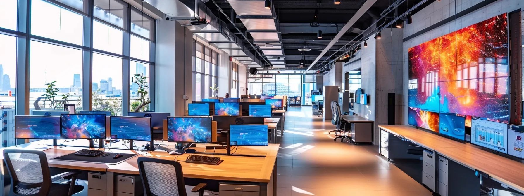 What is beamforming? 13 an advanced urban office setting displays a futuristic array of phased antennas in sleek, metallic structures, symbolizing the cutting-edge applications of beamforming technology in 5g networking, audio processing, and healthcare innovations.