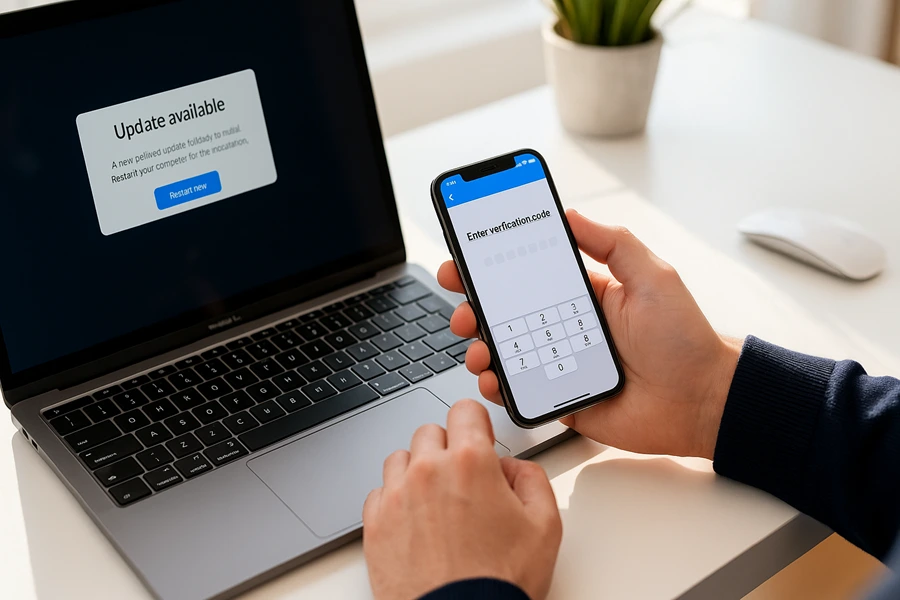 A secure server room with glowing network lights, symbolizing robust technical defenses and network security.