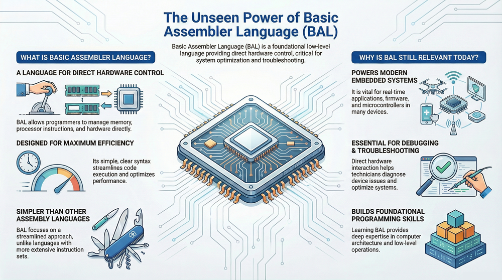 Infographic about Basic Assembler Language (BAL)